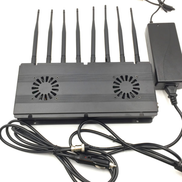 Desktop 8 Bands 2G 3G 4G WiFi GPS LOJACK Signals Jammer With Two Fans